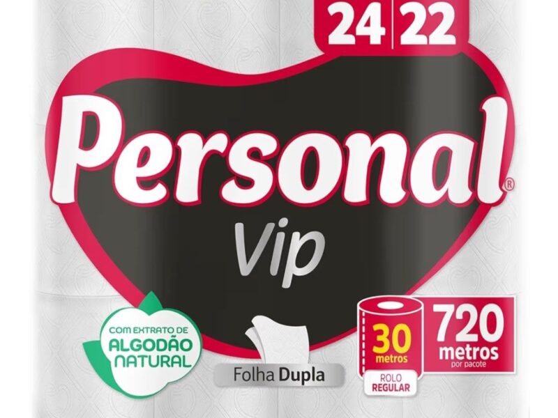 Personal VIP – Papel Higiênico Folha Dupla, Branco 24 unidades (Embalagem pode variar)