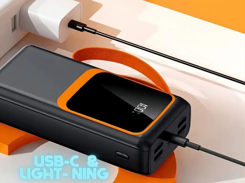 Polares Carregador Portátil Power Bank 50000mah Usb Com Cabo Carregamento Turbo Cor Preto –