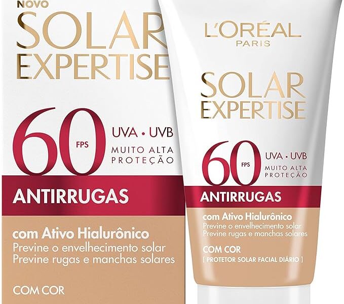 Protetor Solar Facial L’Oréal Paris Solar Expertise Antirrugas Fps 60 Com Cor 40G