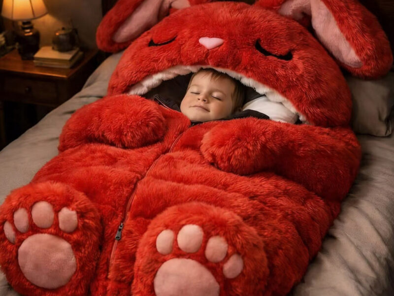 Rabbit Sleeping Bag Warm Adults Plush – Cute Cat Frog Shark Snake Slumber for Home Travel Weather Soft Nap Mat for Men