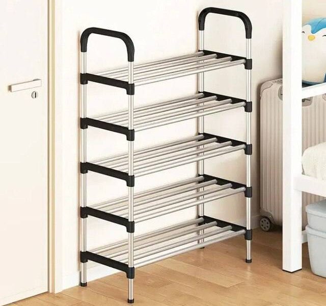 Rack Vertical Sapateira 5 Prateleiras 15 Pares Aço Inox Cor –