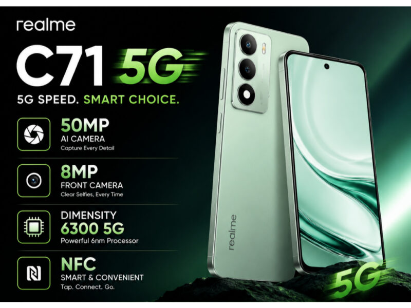Realme C71 5G 256GB armazenamento,8GB RAM, Processador MediaTek Dimensity 6300, Versão global