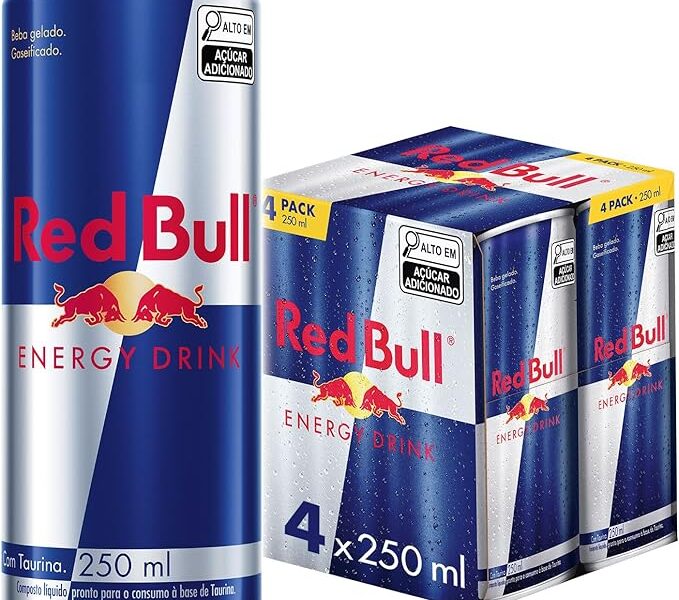 Red Bull Energético, Energy Drink, 250ml, 4 latas