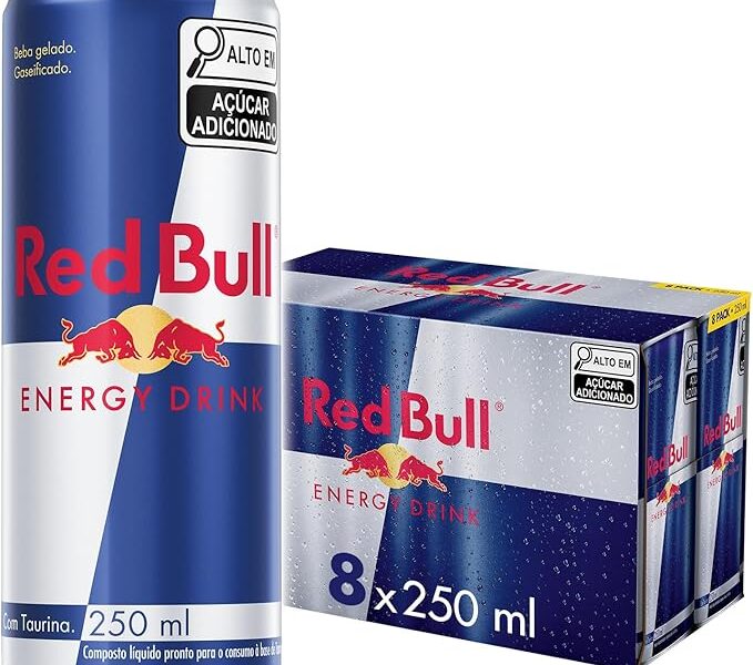 Red Bull Energético, Energy Drink, 250ml, 8 latas
