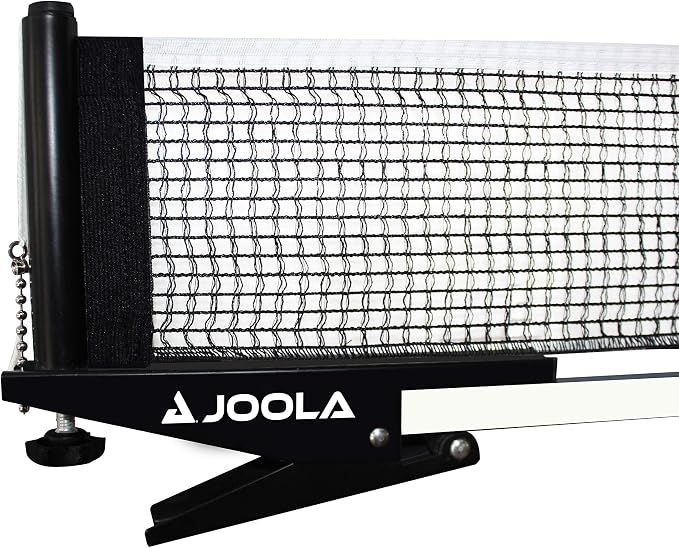 Rede de Tênis de Mesa JOOLA INSIDE – Portátil e fácil configuração 182,88 cm Tamanho regulamentado Ping Pong Spring Clamp Net, preto
