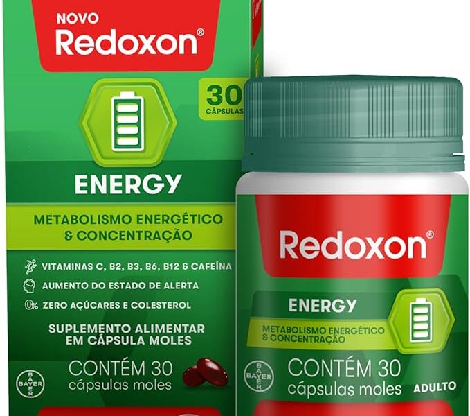 Redoxon Energy, Multivitaminico com Vitamina C, Vitamina B12 e Cafeina, 30 Cápsulas