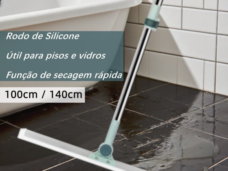 Rodo de Silicone Para Limpeza Banheiro Vassoura Mágica Rodo Tira Pelo Limpa Vidro Seca Bem Silicone Vassoura Piso Vidros
