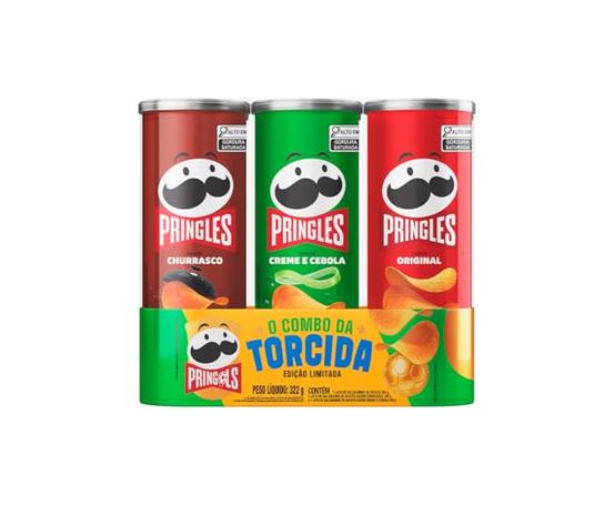 Salgadinho Batata Frita Pringles Tripack Festa do Futebol 322g