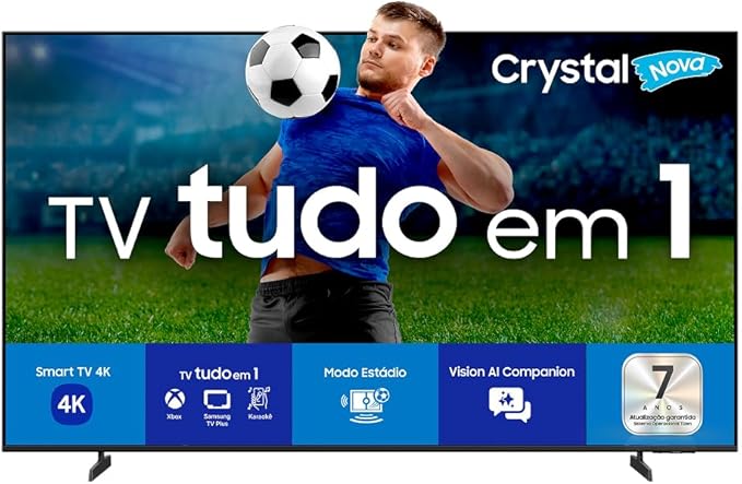Samsung Smart TV 70″ Crystal UHD 4K U8500F 2025, Xbox Cloud Gaming, Canais Gratuitos, 7 Anos de Atualização, AI Energy Mode, Alexa integrada