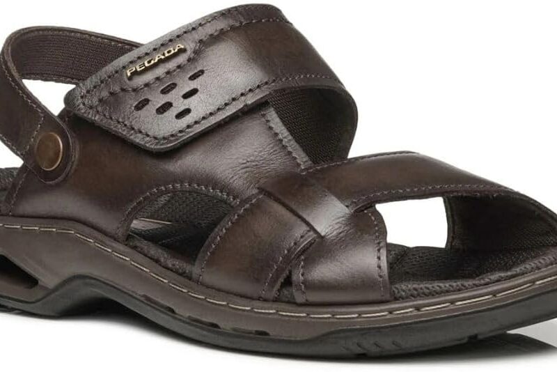 Sandália/Chinelo Masculina Pegada de Couro 133234 Ajustável