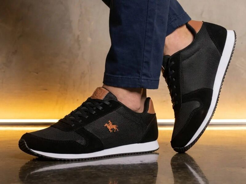 Sapatenis Masculino Polo Em Tecido Casual Leve E Confortável –