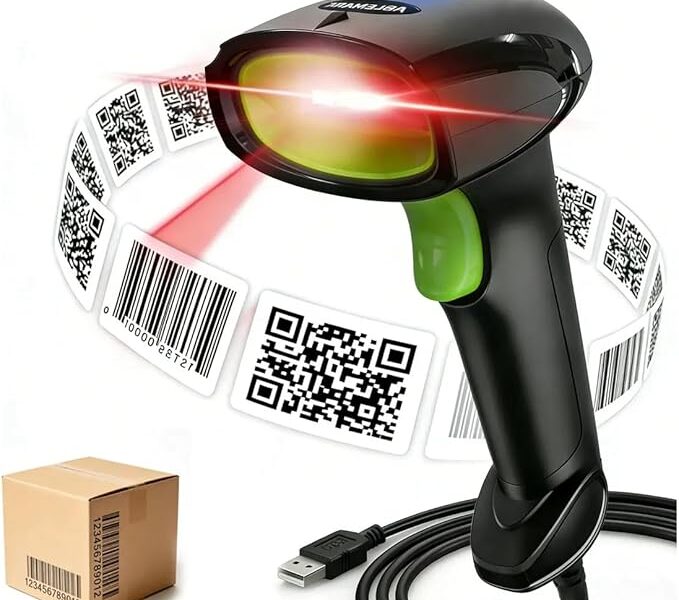 Scanner de Código de Barras 2D USB com Fio Automático QR Code PDF417 Data Matrix Leitor com Cabo Longo para Supermercado Armazém PDV