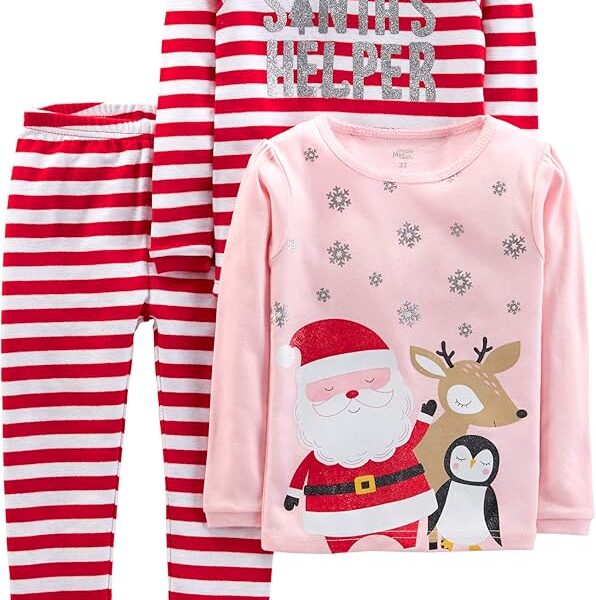 Simple Joys by Carter’s Conjunto de pijama de algodão confortável de 3 peças para bebês