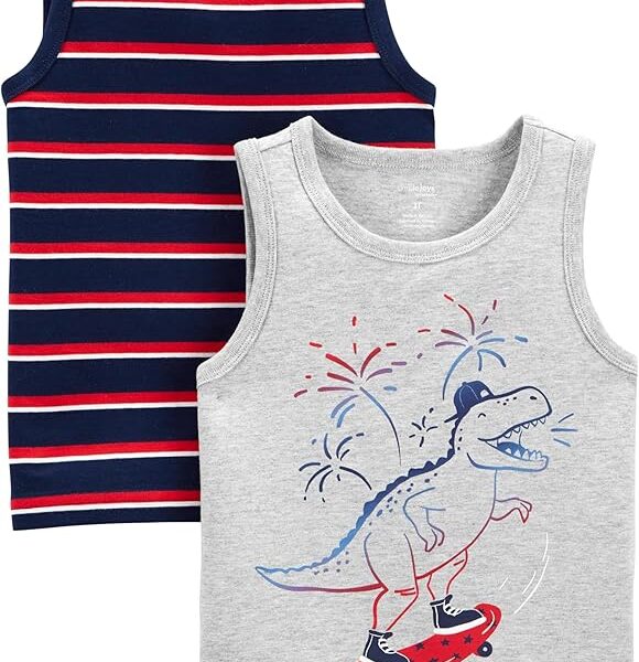 Simple Joys by Carter’s Pacote com 3 regatas musculares para bebês meninos