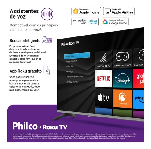 Smart TV 40" Philco Roku TV HDR10 Dolby Áudio P40CRA –