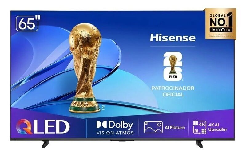 Smart TV Hisense HI-QLED 4K 65" Polegadas com Dolby Vision, Dolby Gaming, Alexa e Google – 65Q6QV –