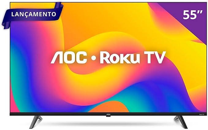 Smart Tv AOC 55″ LED ROKU 4K Wi-Fi 55U7045/78G Bivolt