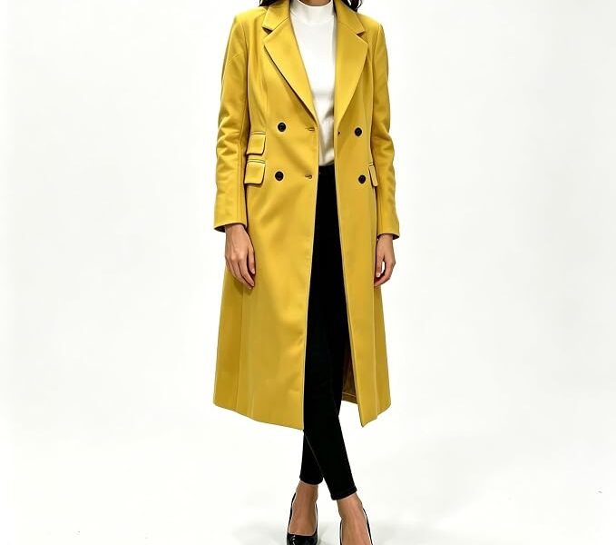 Sobretudo feminino longo trespassado elegante lapela casaco casual comprimento médio jaqueta agasalho