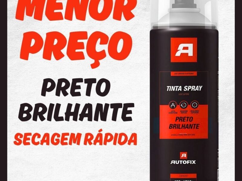 Spray Preto Brilhante 400 ml – 210g – Alta Qualidade Fácil Aplicação UAU