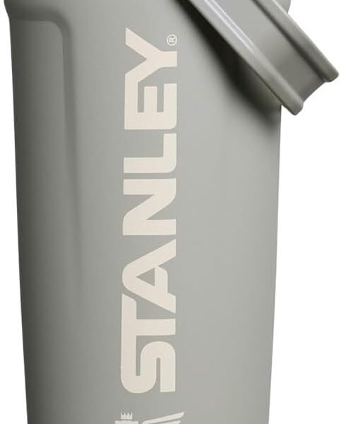 Stanley Garrafa Shaker Activate 591 ml | Copo Shaker de Aço Inoxidável com Isolamento à Prova de Vazamentos | Armazenamento na Base e Tampa de Fluxo Rápido | Shakes de Proteína | Sage Grey