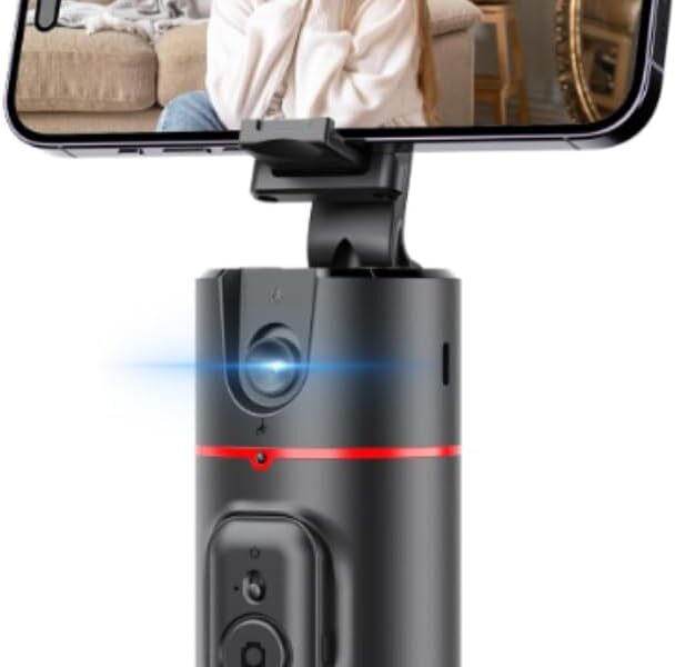 Suporte Celular com Rastreamento Automático de Movimento e Rosto, Rotação de 360° Automática, Segue Seus Movimentos, Tripé Estabilizador Celular Câmera Inteligentecom, Com Controle Remoto, Lives