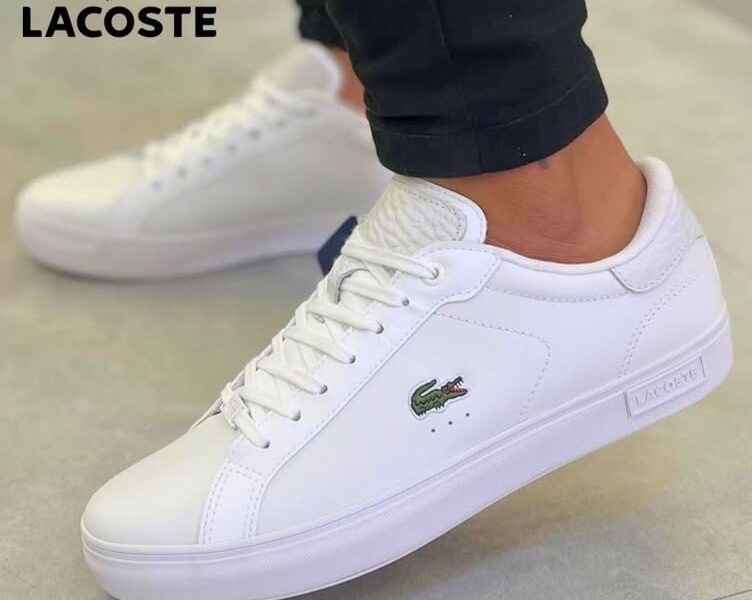 Tênis De Couro Masculino Lacoste De Estampa De Réptil Powercourt – Branco | Netshoes