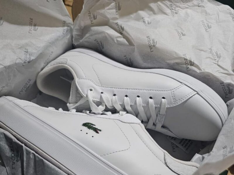 Tênis De Couro Masculino Lacoste De Estampa De Réptil Powercourt – Branco | Netshoes