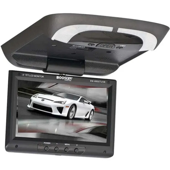 Tela de Teto Automotivo Booster 8.0″ Monitor Giratorio Com Alto Falante / USB / SD / IR