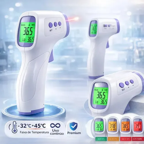 Termômetro Infravermelho Sem Contato Digital Medição Rápida Alta Precisão Display Lcd Memória Alarme Sensor Davely –