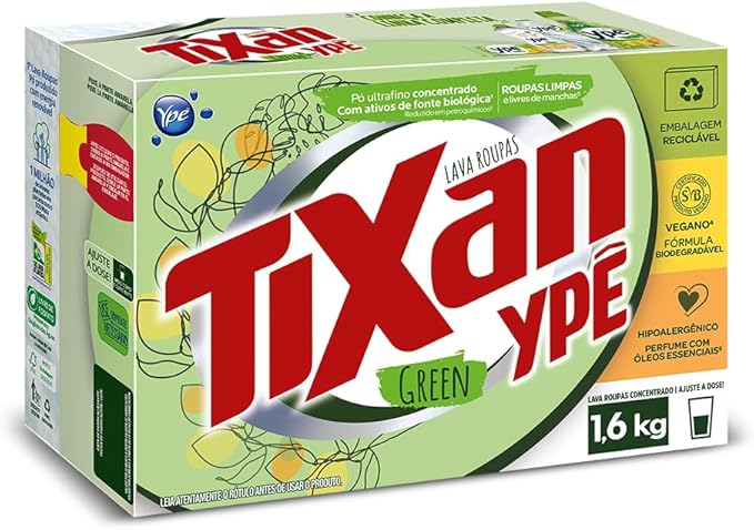 Tixan Ypê Lava Roupas em Pó Green 1,6Kg