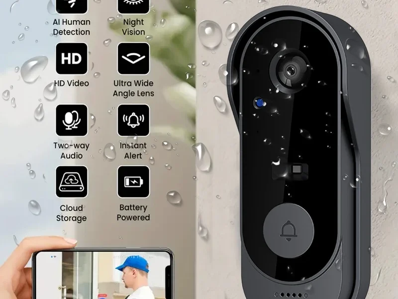 Tuya casa inteligente à prova dwaterproof água campainha da porta monitores de visão noturna hd câmera vídeo 2.4g wifi anel campainha sem fio intercom voz – AliExpress 13