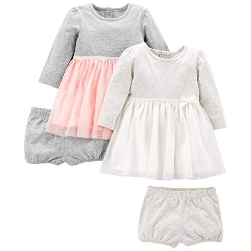 Vestido casual 2-pack Long-sleeve Dress Set With Bloomers Simple Joys by Carter’sMeninas