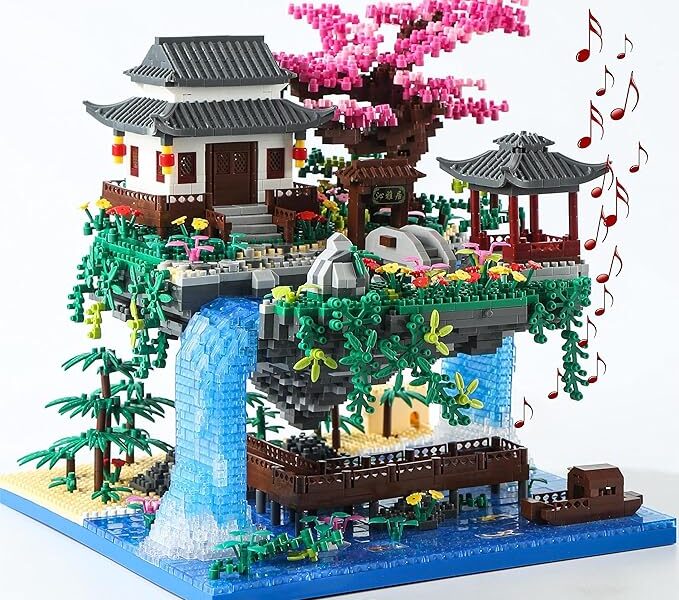 Yushinv Cherry Blossom Tree Building Set with Gift Box, Original Music Cherry Blossom Tree House(Type :Symphony), Japanese Sakura Tree House Lights Building Kit3320 Pcs, Cherry Bonsai Building Set. na Amzn por R$ 269,45