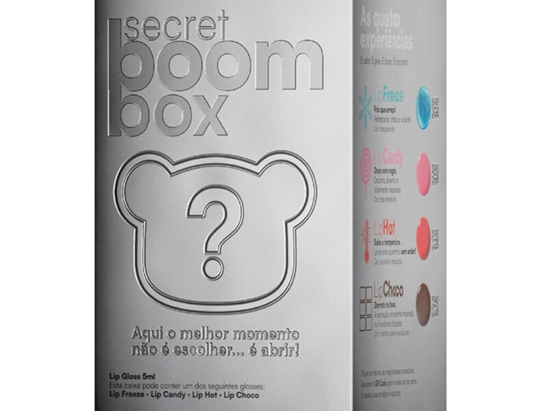 gloss labial mboom surpresa lip gloss secret boom box