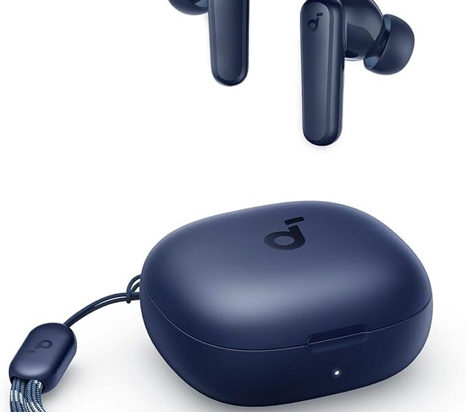soundcore P20i da Anker, Fone de Ouvido Bluetooth 5.3, Graves Potentes, Drivers de 10mm, 30H de Reprodução, Resistência à Água, 2 Mics IA, Personalização de Som via App, Fone sem fio tws, Azul Escuro