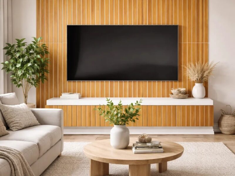 20 Placas Adesivas Painel Madeira Ripada Montável Mdf 45×11
