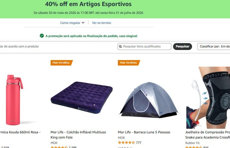 40% off em Artigos Esportivos