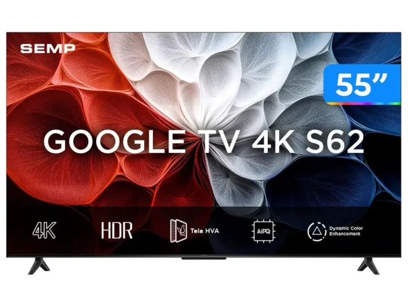 55″ TCL 4K LED Smart TV 55S62, Google TV, AiPQ Pro, Google Assistant, 3 HDMI ports and 1 USB port