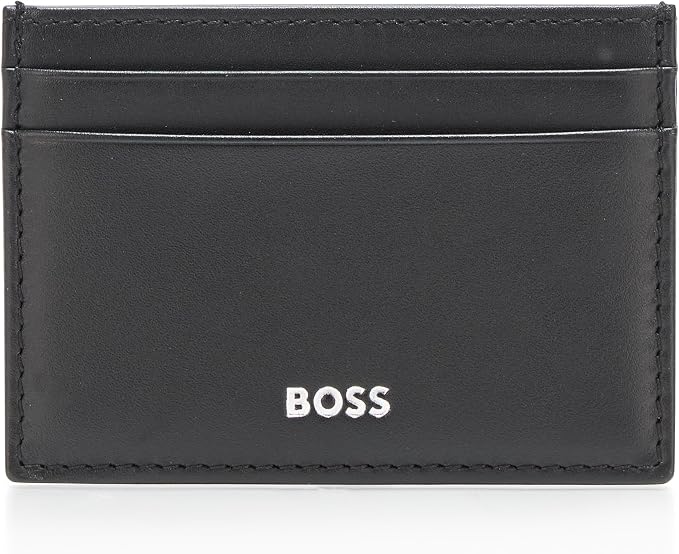 BOSS, Randy Leather Porta-cartão de crédito, preto breu, tamanho único, Pitch preto, Card Case 4 Inch, Randy Leather Porta-cartão de crédito