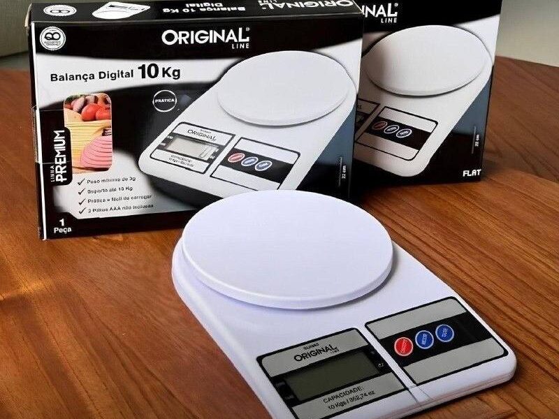 Balança Digital De Precisão 10kg Davely Cook Cozinha Para Uso Domestico E Profissional Fitness Ideal Para Dietas Treinos Alimentos Confeitaria Nutrição Branco
