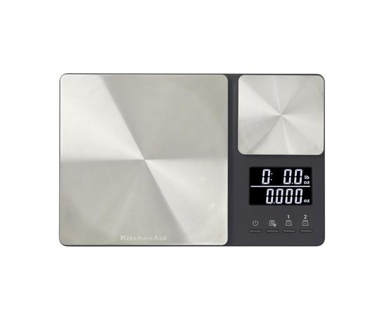 Balança digital de cozinha KitchenAid de plataforma dupla, capacidade de 5 kg, preta