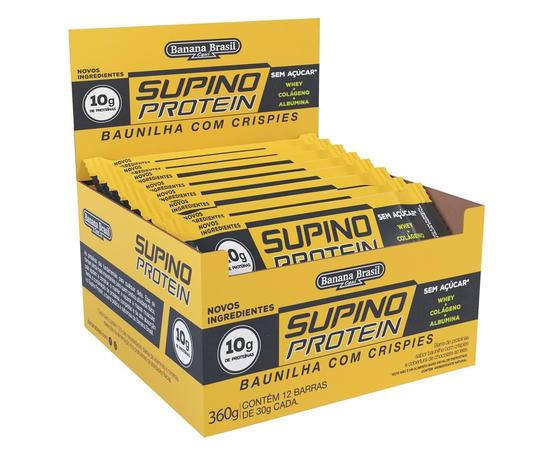 Banana Brasil Display Barra De Proteína Supino Protein Baunilha Com Crispies – 12 Unidades De 30G