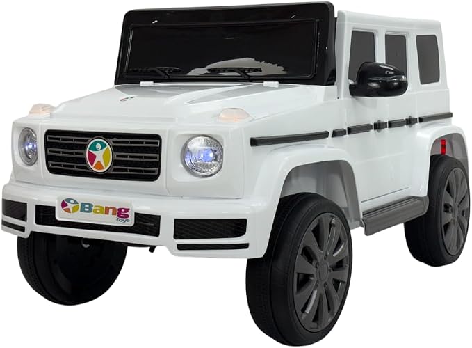 Bang Toys – Carrinho Elétrico Infantil Nitro SX 12V – Licenciado, com Luzes de LED, Sons, Entrada USB/MP3, Bluetooth, Portas que Abrem e Controle Remoto – Suporta até 30kg – Cor Branco