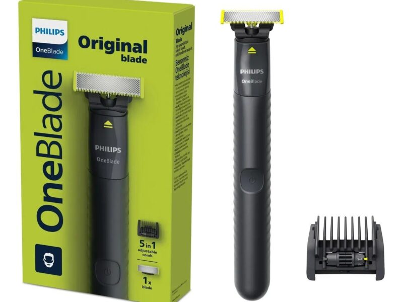 Barbeador e Aparador Elétrico Philips OneBlade com Pente 5 em 1, Sem Fio e À Prova D&quotÁgua – QP1425/10