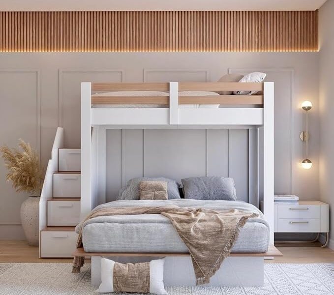Beliche Casal Family Star Plus Casatema Branco/amadeirado Montana Perfect Wood