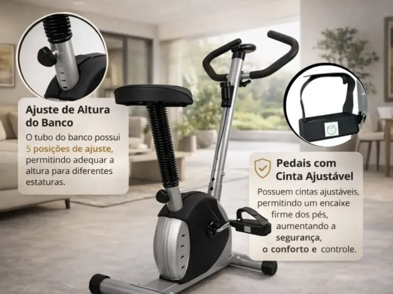 Bicicleta Ergométrica Vertical Compacta Com Painel Digital na Meli por R$ 386,00