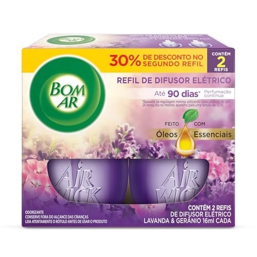 Bom Ar – Refil Difusor Elétrico Lavanda, embalagem promocional.