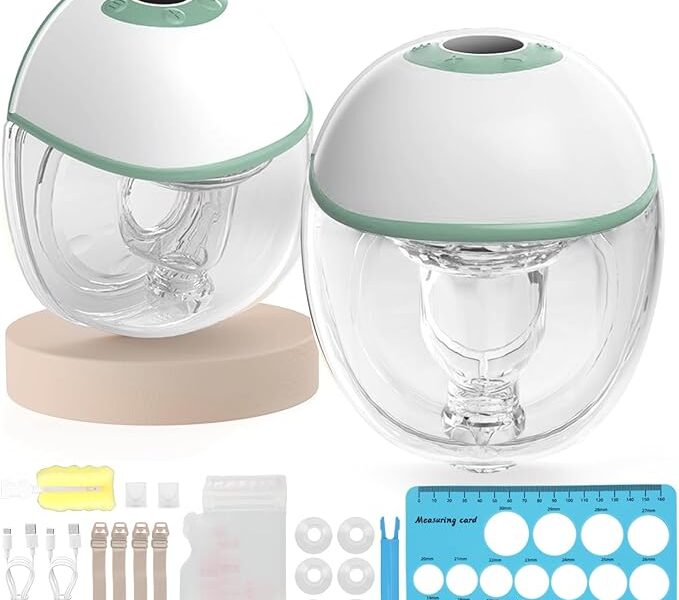 Bomba de leite oculta sem as mãos(dois), Bomba de tirar leite elétrica vestível, 3 modos e 9 ajustes de marcha, design sem BPA e à prova de vazamentos, Quatro tamanhos de flange de 17-24 mm