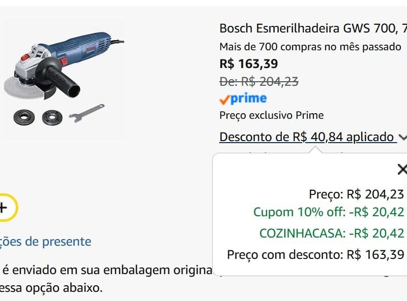 Bosch Esmerilhadeira GWS 700, 710W 220V