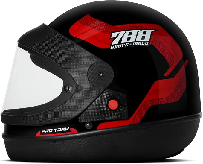 CAPACETE FECHADO PRO TORK SPORT MOTO 788 PRETO – VERMELHO TAM. 58